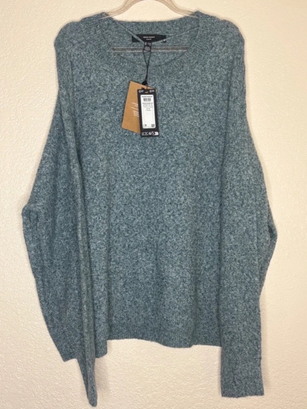 Vero Moda Curve 1X Oversized Textured Knit Sweater Blue Green NWT